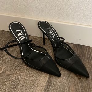 Black Mesh Zara Pumps